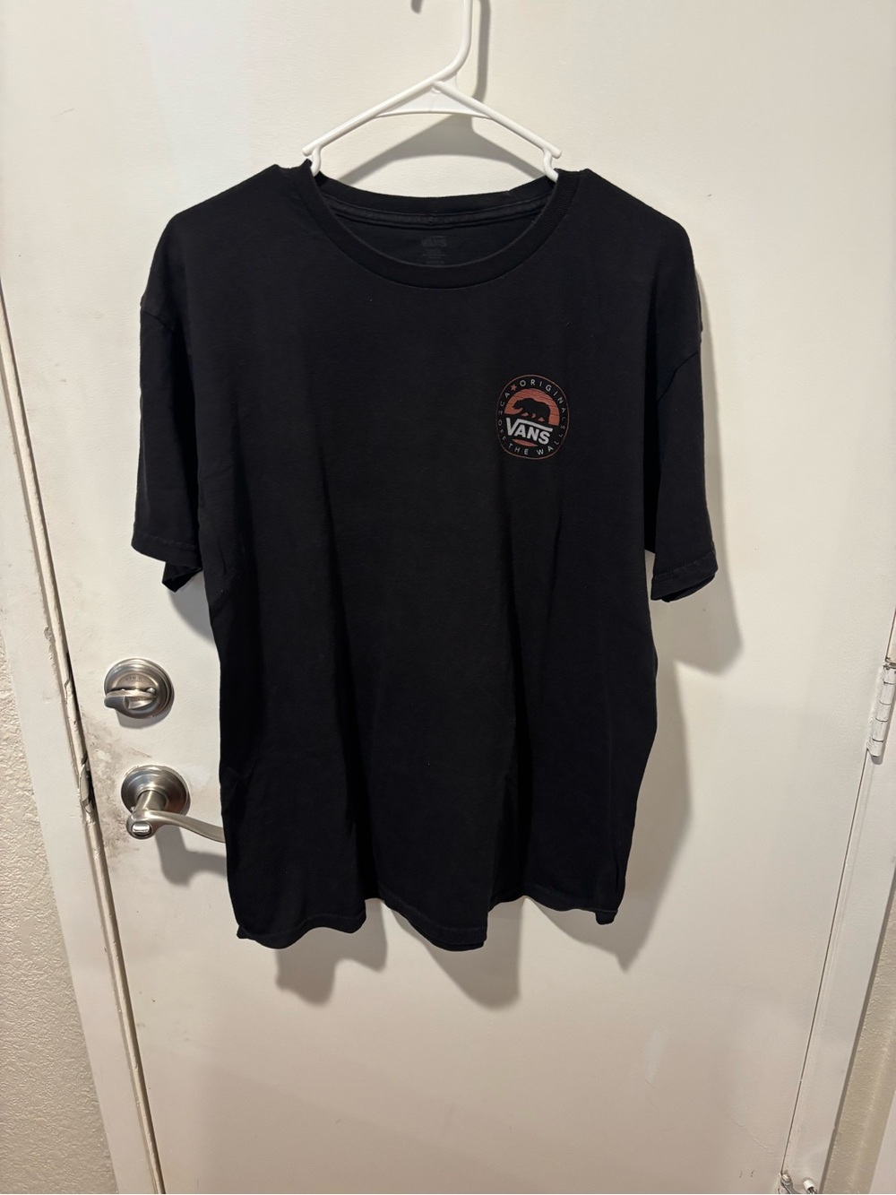 Vans Black Short Sleeve Tee with Small Circular Logo